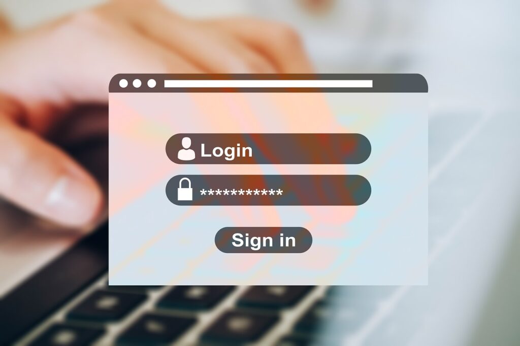 Image of login screen.