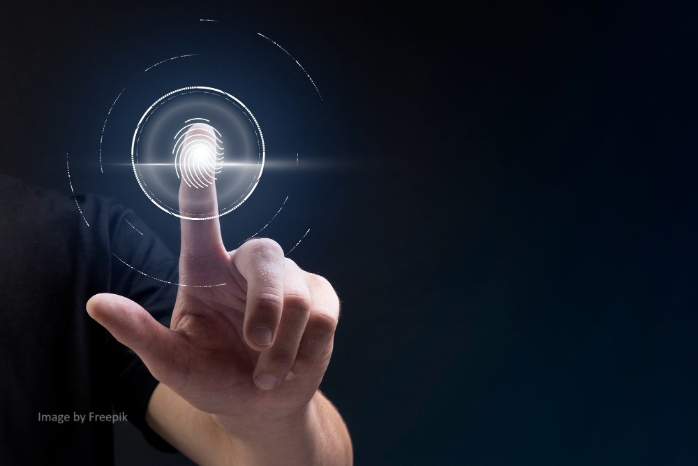Image of finger recognition.