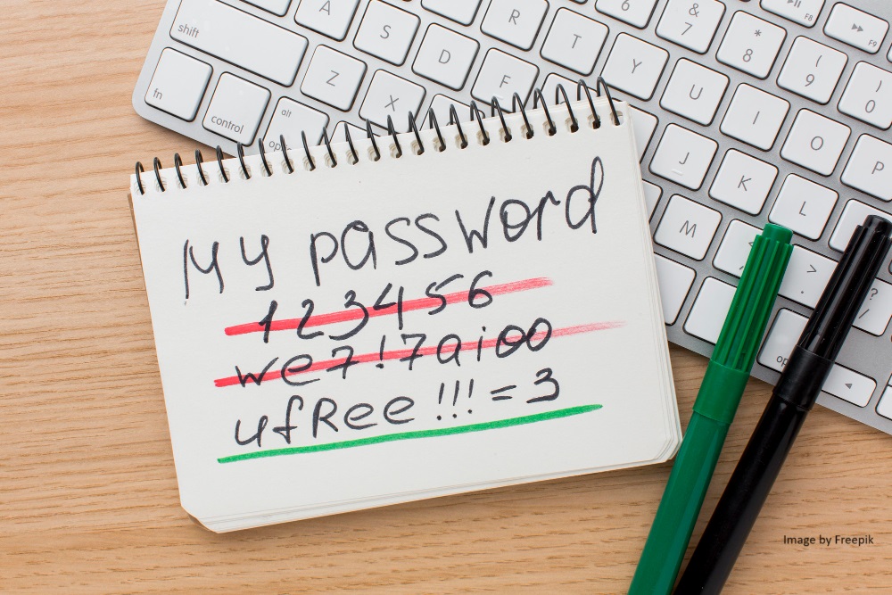 Image showing password written in a piece of paper.