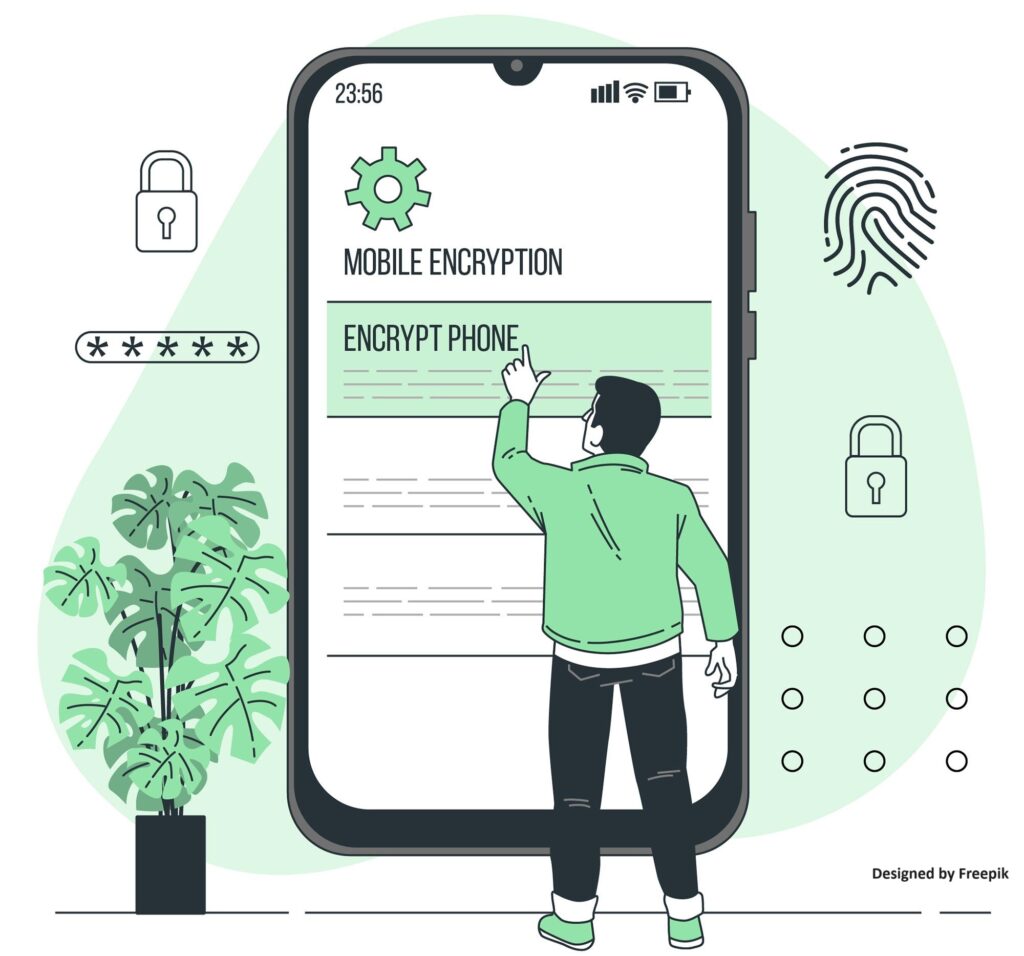 Design of someone using a phone