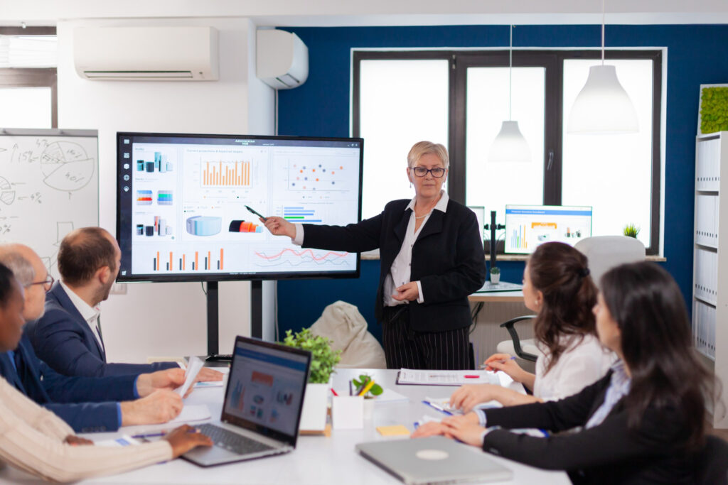 Image of cybersecurity instructor teaching company employees