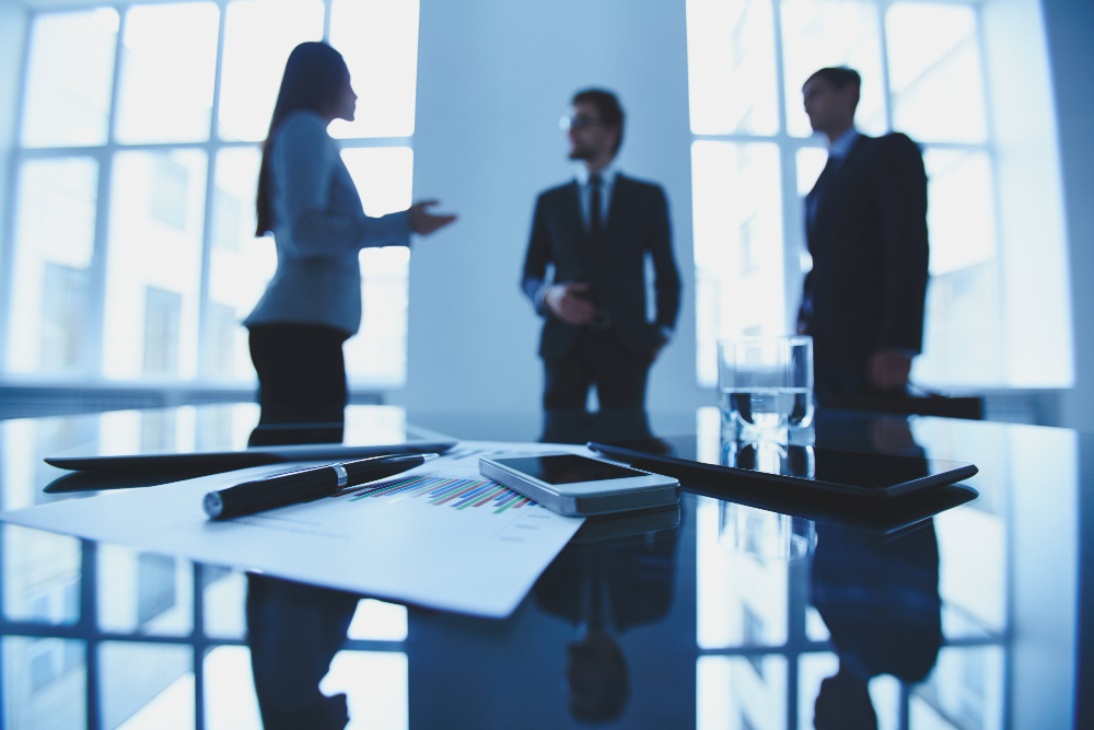 Image of executives in the background