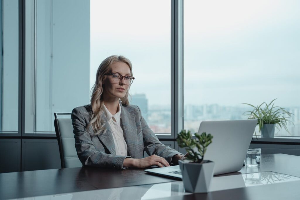 Image of a CEO at her desk