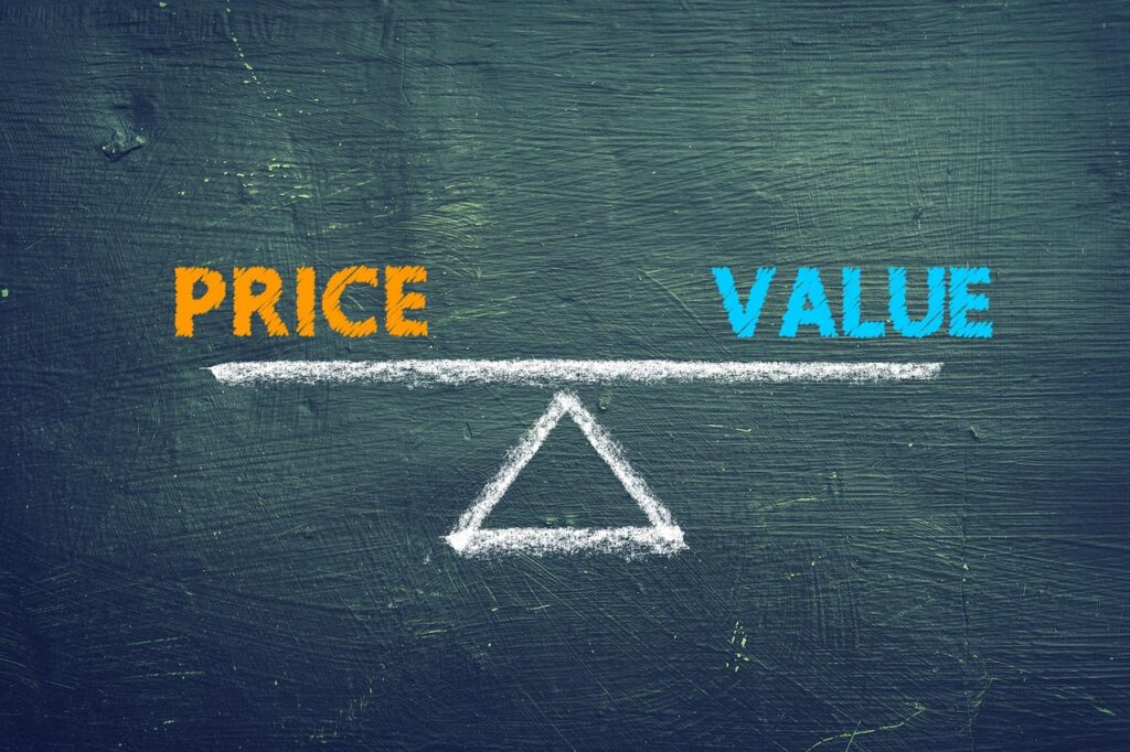 Image showing cost vs value