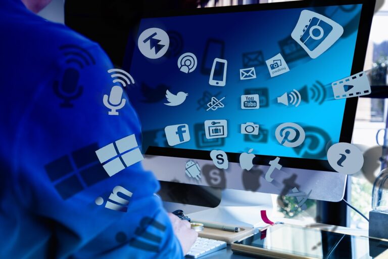 Computer screen displaying social media icons, highlighting the need for careful management to avoid social media backlash.